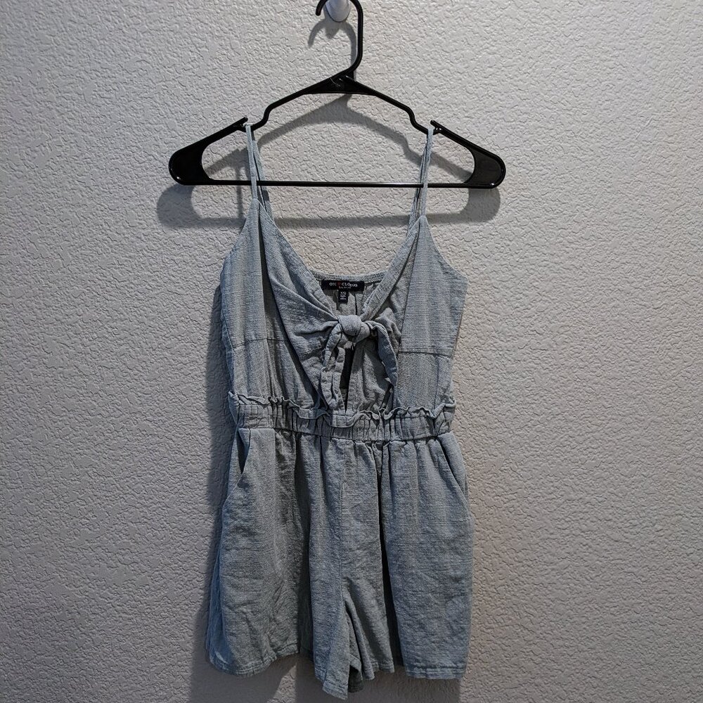 Sage green front cutout romper - Size XS